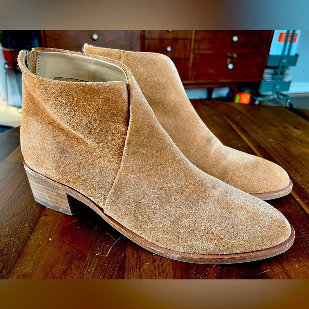 Soludos size 9 tan suede ankle boots Like New